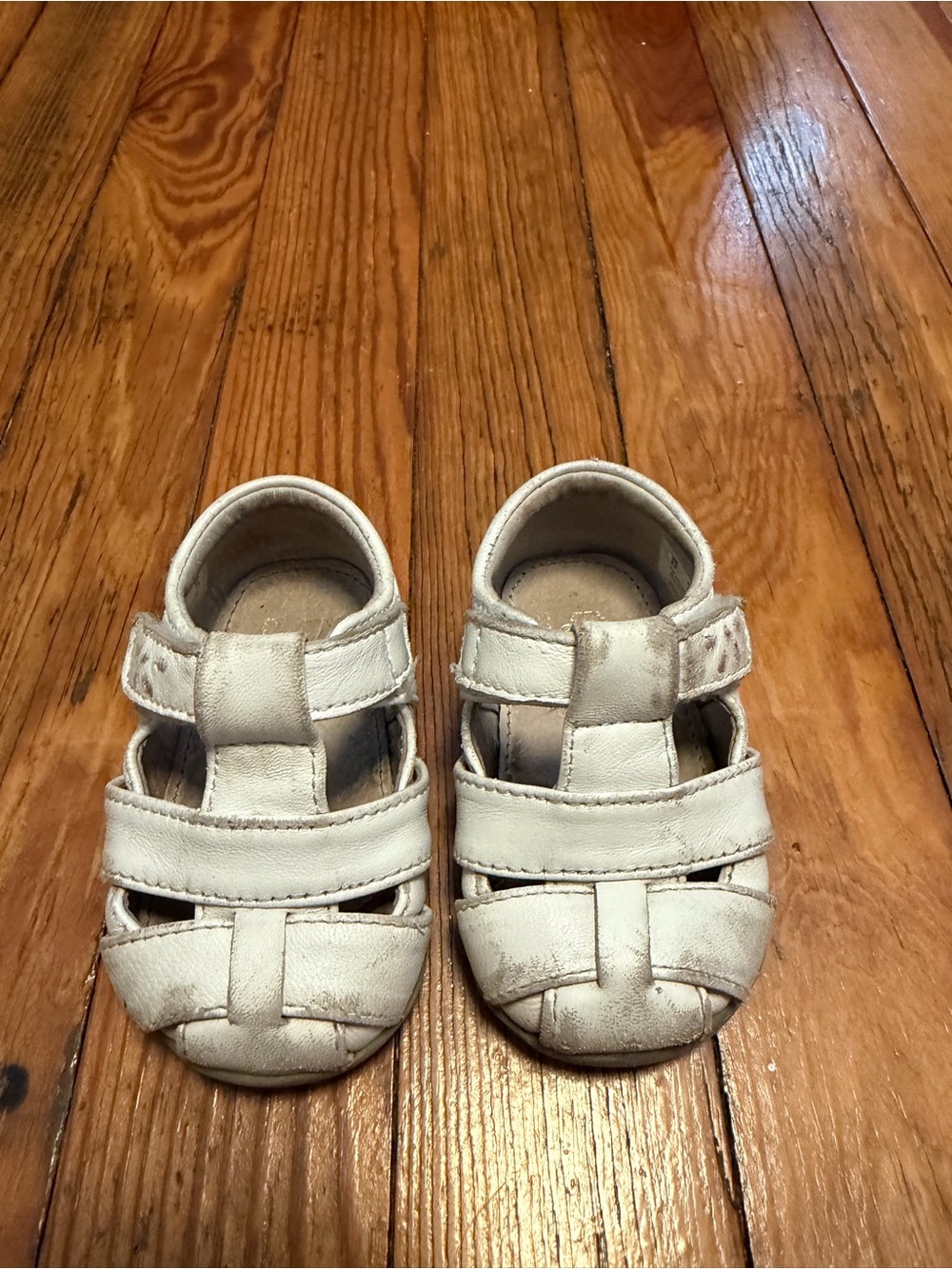 See Kai Run Toddler Sandals Size 3.5 White Leather First Walker Shoes